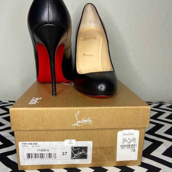 Christian Louboutin Black Leather Pumps - Picture 6 of 10